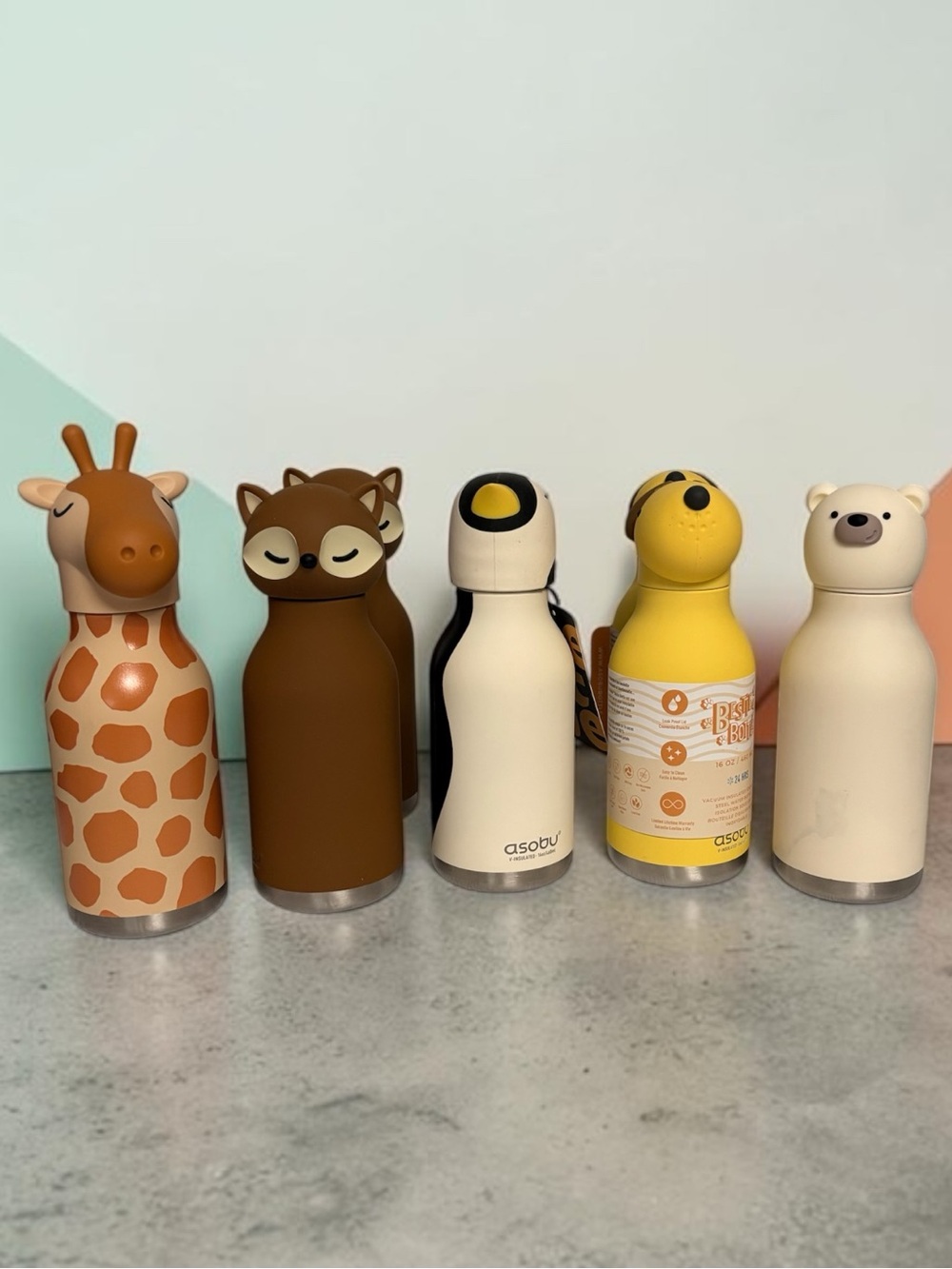 Asobu Bestie Animal Insulated Stainless Steel Water Bottle (16oz/460ml) -pick on